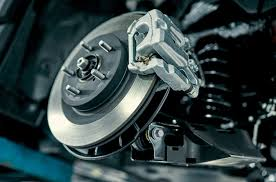 Close-up of a disc brake assembly serviced at Izzy's Tires